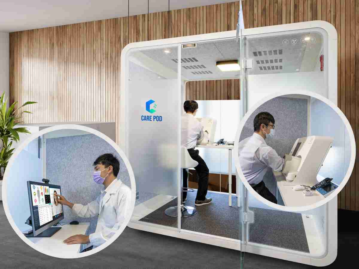 达擎于医疗科技展中展出＂远距诊疗舱＂，，，以因应医疗数字化及社会高龄化趋势下、、、、复诊及慢性病患等族群对于远距看诊需求逐渐升高所推出的创新整合方案。。。多功能合一、、、高隐私性的远距诊疗舱可根据病患端与医师端的不同需求，，，提供弹性化及客制化功能，，，，节省医生和病患的精力及时间